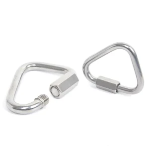 Stainless Steel Climbing Quick Connect Link – Locking Triangle Type Carabiner
