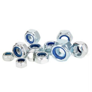 DIN985 Nylon Lock Nuts | Thin Hexagon Type | Carbon Steel | Blue White Zinc / White Zinc Finish
