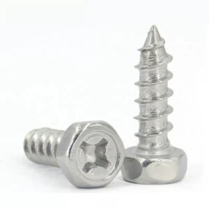GB9456 Cross Recessed Hexagon Head Tapping Screws with Indentation – Dual-Drive Self-Tapping Fasteners
